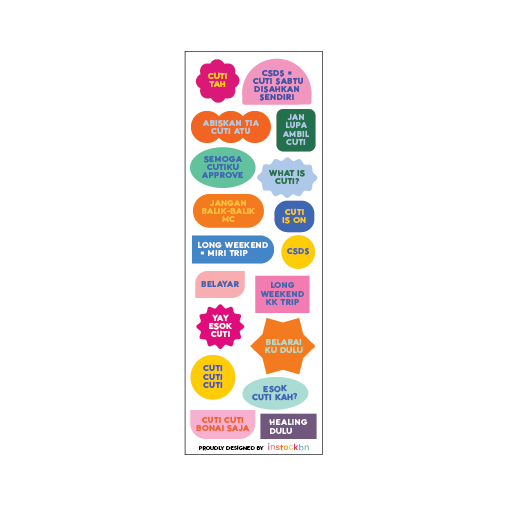 Cuti Phrases Sticker Sheet