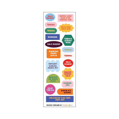 Gaji Phrases Sticker Sheet