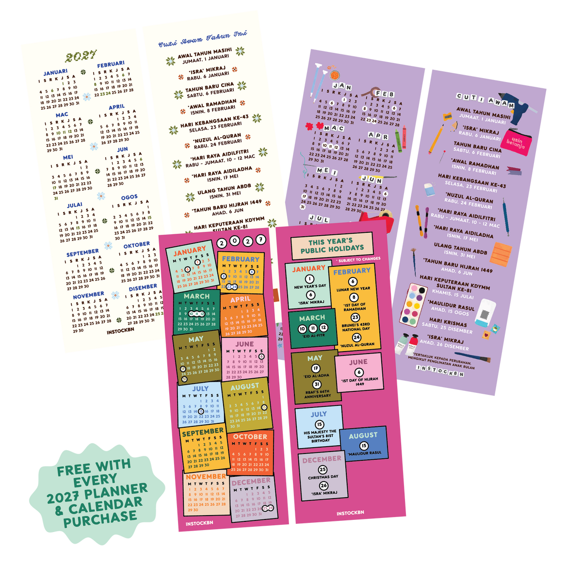 Biru Trifold 2027 Planner