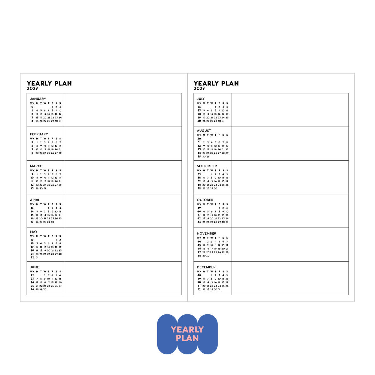 Biru Trifold 2027 Planner