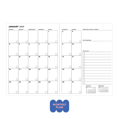 Biru Trifold 2027 Planner