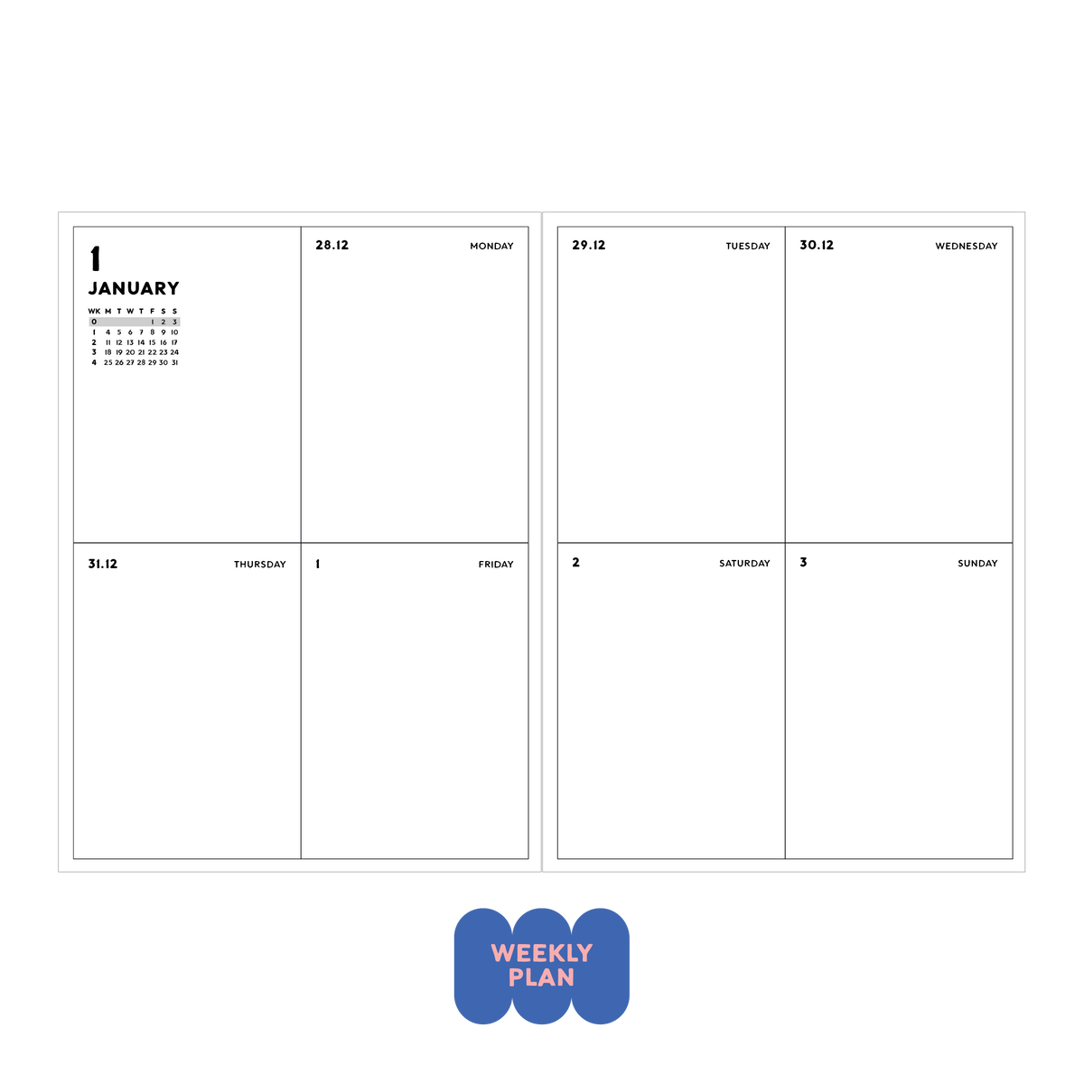 Biru Trifold 2027 Planner