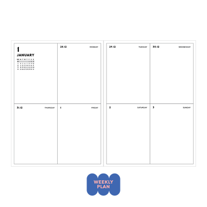 Biru Trifold 2027 Planner
