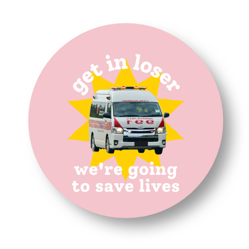 Get In Loser (Pink) Badge Button