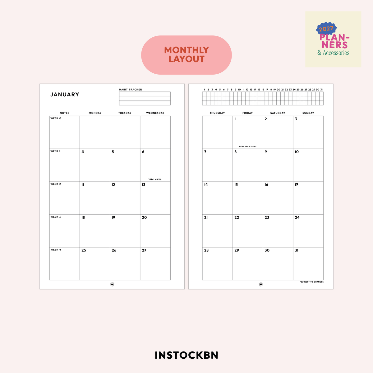 Crafty 2027 Weekly Planner