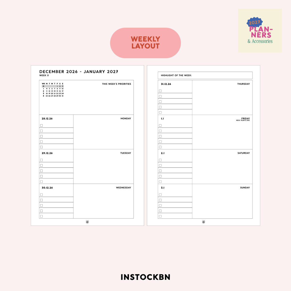 Crafty 2027 Weekly Planner