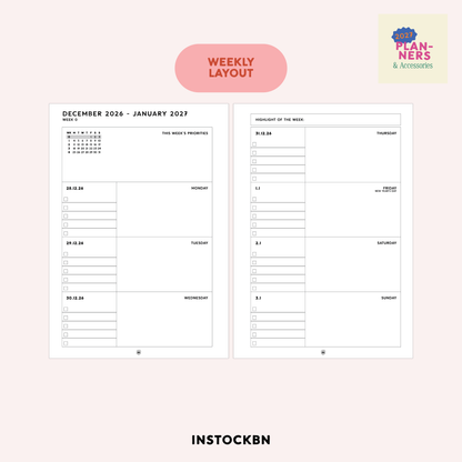 Crafty 2027 Weekly Planner